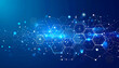 © MTSS - Abstract Digital Network Of Hexagonal Shapes With Blue And White Hues In Modern Technology Background