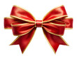 © Osama - Elegant Red and Gold Ribbon Bow for Holiday Decoration on transparent background beautiful
