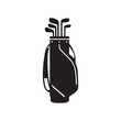 © Kamrunnahar - Golf Clubs Bag Silhouette - Vector Icon of Golf Equipment for Sports and Leisure