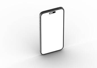 High-quality photo of a modern smartphone with a blank screen, perfect for app presentations or website designs.