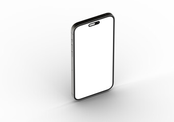 High-quality image of a modern smartphone with a blank screen, perfect for app presentations or website mockups.