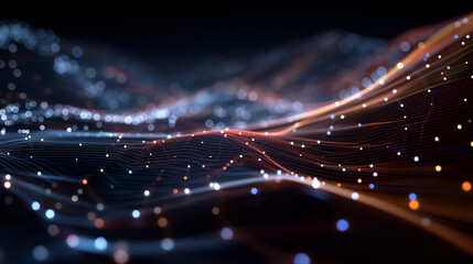 Wall Mural - digital flow: abstract 3d rendering depicting a stream of light and data