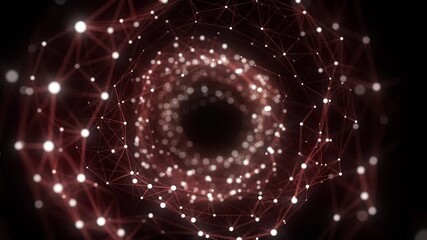 Wall Mural - futuristic sci-fi circle portal in space. 3d colors ai tunnel with dots and lines. abstract digital 