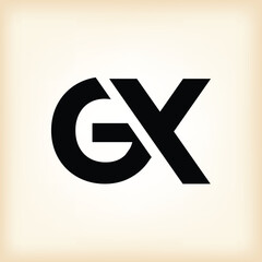 Wall Mural - the image shows a flat monogram logo design of an initial letter gx in dark color that looks clean a