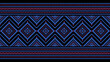 © NKSEE - Ethnic style seamless tribal pattern. Blue, pink, Mexican, Aztec and Mayan. Design for background, vector, wallpaper, print, ethnic geometric.