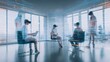 © Felippe Lopes - People exploring virtual reality in a brightly lit, modern office setting, using advanced VR technology for immersive experiences.