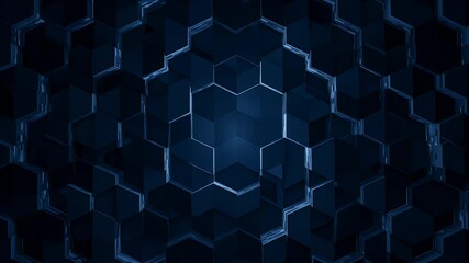 Abstract Dark Blue Hexagon Pattern Structure Geometric Design Decorative and Futuristic Tile Background Wallpaper Illustration Graphic Elements
