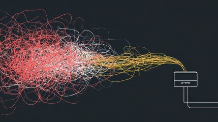 Data stream simplification, server, abstract background, technology concept
