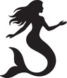 © Creative World 2.0 - Mermaid silhouette vector for fantasy, mythical creature, ocean, and creative graphic illustrations.