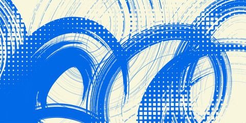 Wall Mural - vector blue bold curly brush stroke background. hand drawn grunge texture with rough thick squiggle 