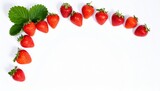 Ripe strawberries on white background