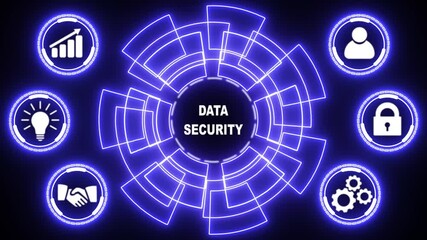 Cyber security data protection business technology privacy concept. glowing animation.
