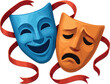 © peppastocker - Emotional theater masks vector - comedy and tragedy elements for drama and performance art