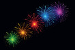 © peppastocker - Fireworks display vector: festive explosions, vibrant colors, nighttime celebration art