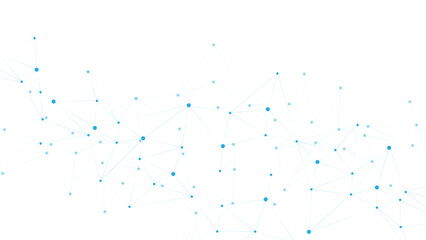 Wall Mural - blue white abstract polygon connection mesh digital technology futuristic communication high tech co