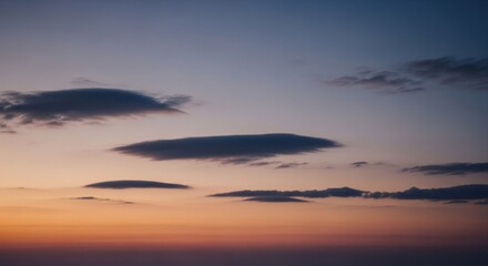 Wall Mural - Gradient sunset sky with altocumulus clouds, violet to orange hue