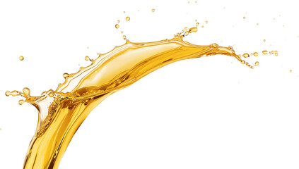 Wall Mural - golden liquid surge dynamically captured against isolated transparent setting, demonstrating