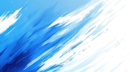 Wall Mural - Textured blue & white abstract painting style background, diagonal streaks