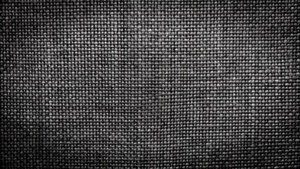 Close up of a dark woven fabric texture with a repeating pattern and rough surface