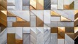 © Diane - banner with geometric marble interior architecture abstract art of natural stone wall background minimal 3d polished blocks luxury background