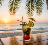 fresh drink on the beach