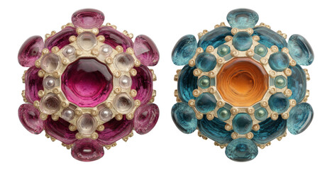 Colorful Decorative Objects with Isolated Transparent Background