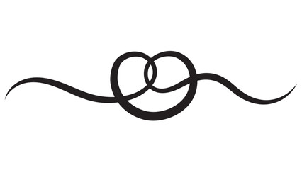 Wall Mural - Elegant flourish design element with intertwined loops for decoration and embellishment