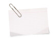 © POSMGUYS - Real notepad with grid line isolated. White grid notepaper journal sticker. A blank sheet of checkered paper.