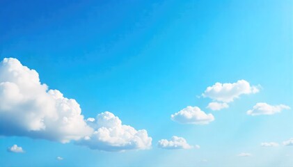 Wall Mural - Vast, serene blue sky, perfect for relaxation and tranquility Clouds drift lazily, creating a peaceful, calming atmosphere Ideal for meditation, travel, or nature-themed projects , vast, nature