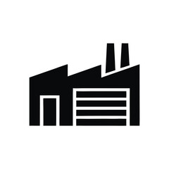 Wall Mural - Industrial Factory Building Silhouette Icon Design Vector Illustration Modern Factory Complex Graphic Representation Manufacturing Plant Image Factory Production Symbol Minimalist Design