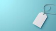 © CrazyJuke - A clean white label tag on a soft blue backdrop, perfect for showcasing price or information with ample space for text.