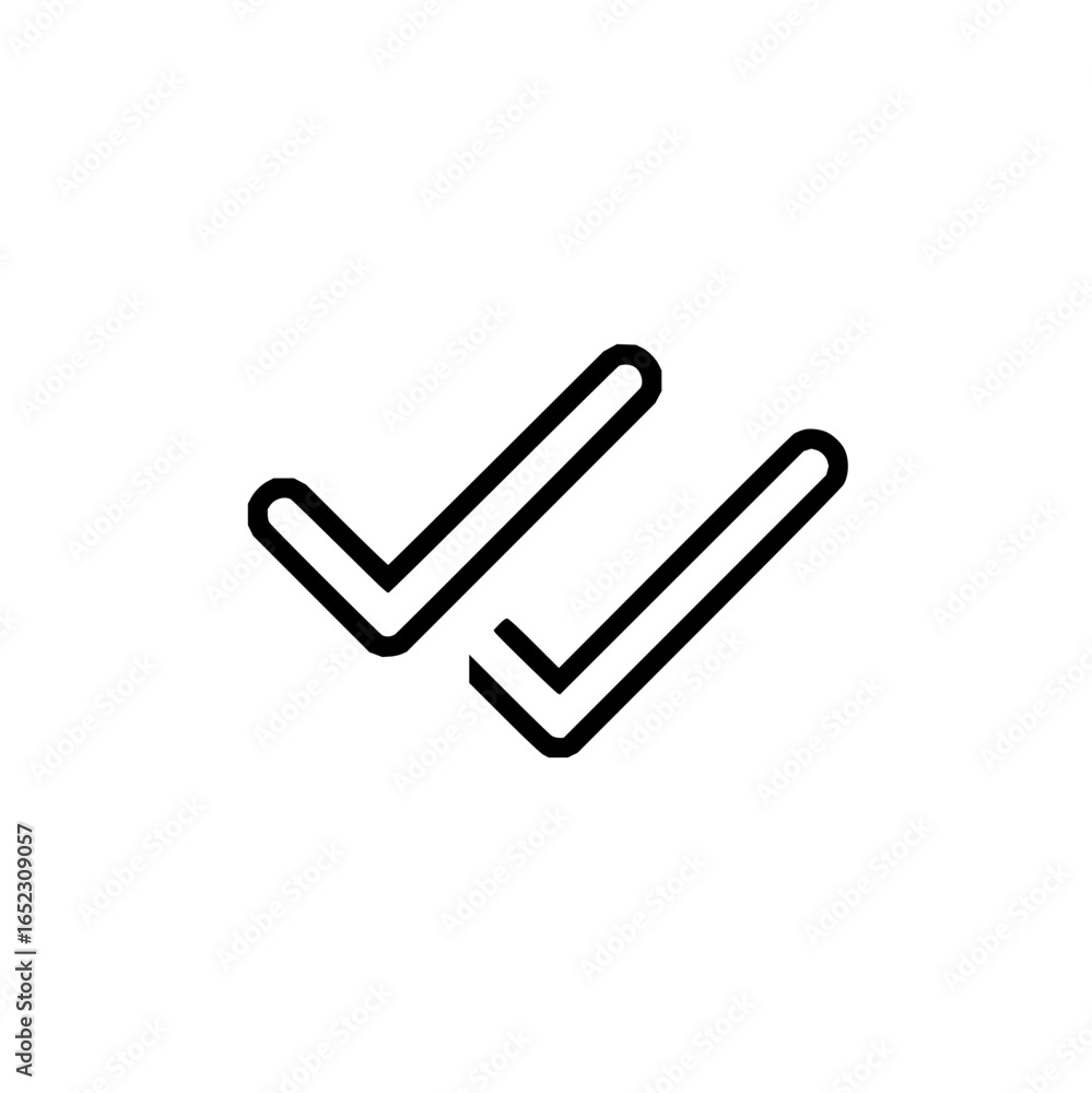 Double check mark vector icon symbol design element for ui ux design ...