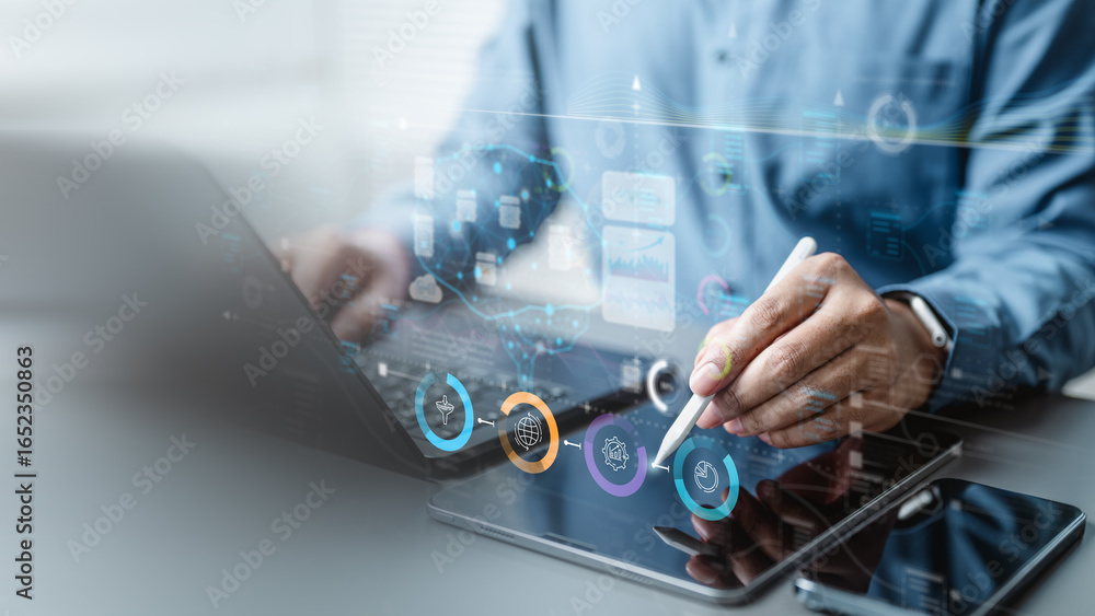 Artificial intelligence automation workflow process. Automated ai data ...