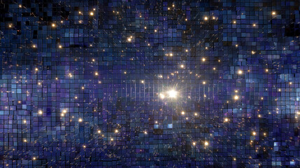 Canvas Print - digital universe: a visualization of the data and light, depicting complex network and modern techno