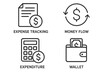 © Bohdan - Financial management icons: expense tracking, money flow, expenditure, wallet