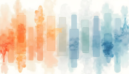 Wall Mural - A vibrant watercolor abstract painting with a blend of colorful shapes and textures.