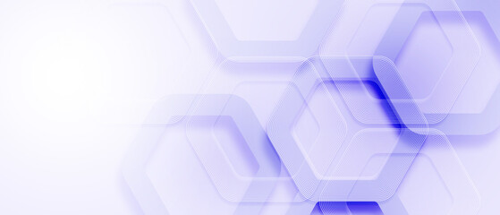 Wall Mural - minimalistic purple abstract background with hexagonal lines and soft gradients