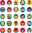 © Aniqa Ghafar - Diverse team avatar collection for modern professional website or app design with colorful flat icons