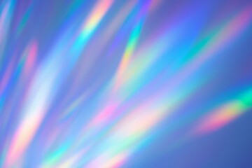 Wall Mural - iridescent light leak effect: pastel rainbow colors, prism texture, abstract background