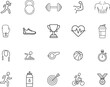 © MST - Collection of hand drawn fitness and sports icons representing health and activity