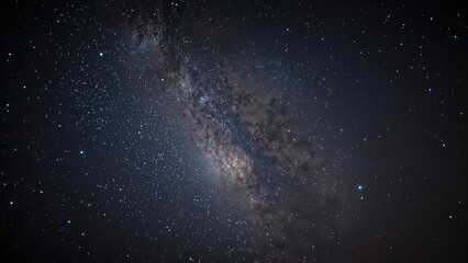 Wall Mural - Cosmic scene at night displays noise and blur resulting from camera settings including high ISO and large aperture.
