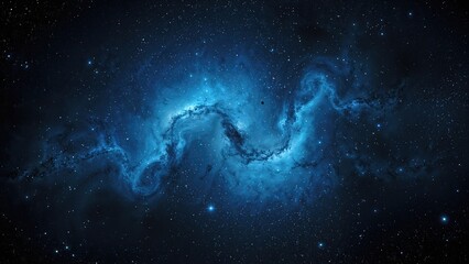 Wall Mural - breath-taking celestial blue nebula produced using ai techniques