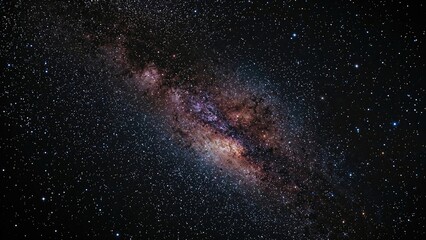 Wall Mural - twinkling lights within a night sky filled with galaxies