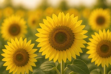Wall Mural - Macro shot of sunflower pollen against a soft-focus backdrop