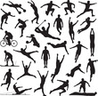 © vector design - Sports Silhouette Vector Set – Athletes in ActionFootball, Basketball, and Running Player SilhouettesFitness and Sports Vector Bundle for Logo and Design