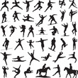 © vector design - Sports Silhouette Vector Set – Athletes in ActionFootball, Basketball, and Running Player SilhouettesFitness and Sports Vector Bundle for Logo and Design