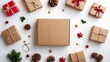 © Seyyar - Brown paper parcel displayed on a plain white surface