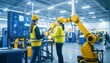 © Raka - Factory workers collaborate with a robot arm