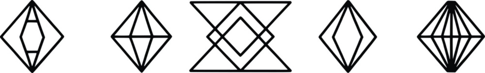 Geometric shapes collection minimalist line art design elements