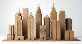 Handmade Cardboard City Diorama with Tall Buildings